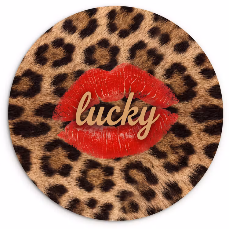 Muurcirkel - Dierenprint - Lippen - Rood — 1