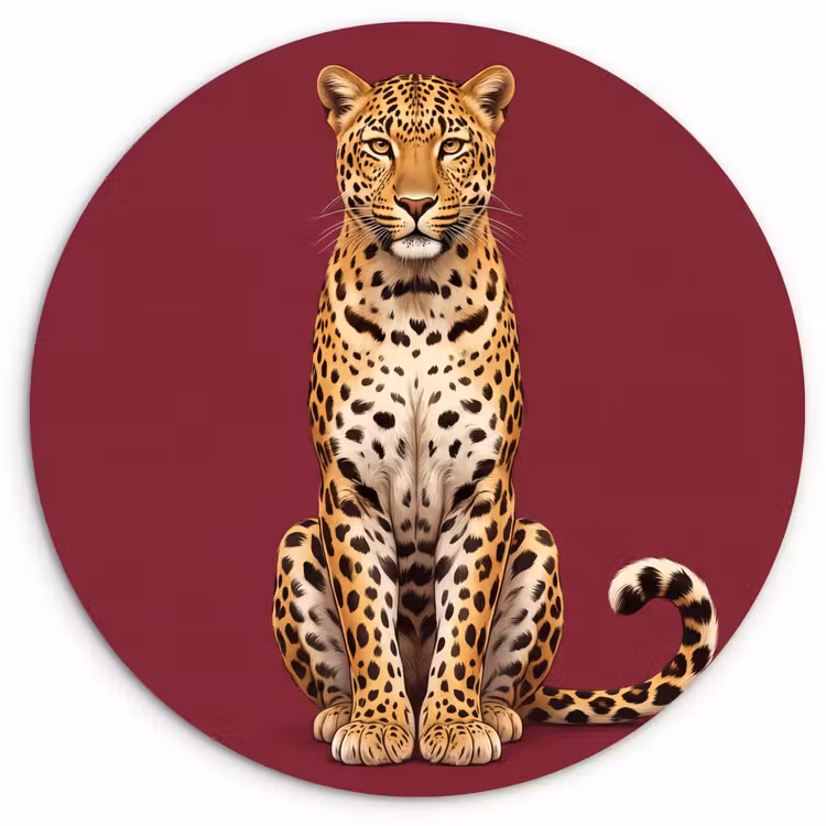 Muurcirkel - Kat - Dieren - Rood — 1