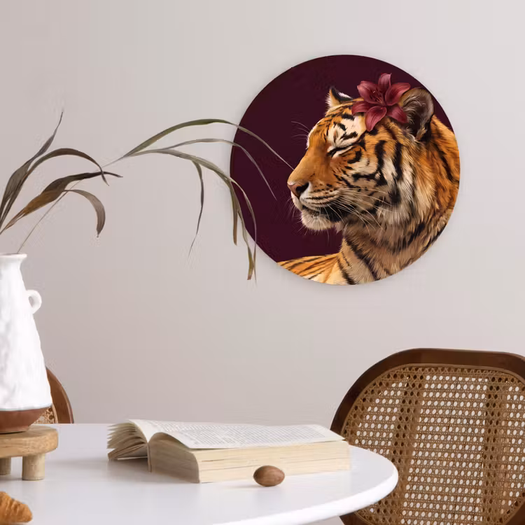 Muurcirkel - Tijger - Bloem - Dieren — 4
