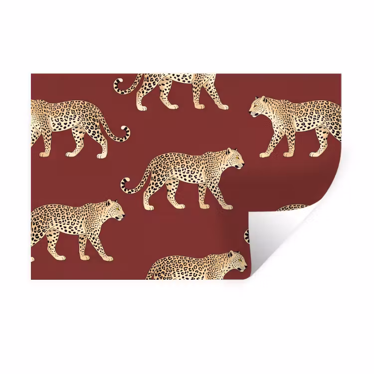 Muursticker - Katten - Patroon - Rood — 1