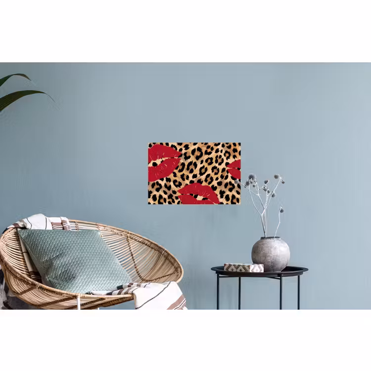 Muursticker - Kusafdruk - Dierenprint - Rood — 4