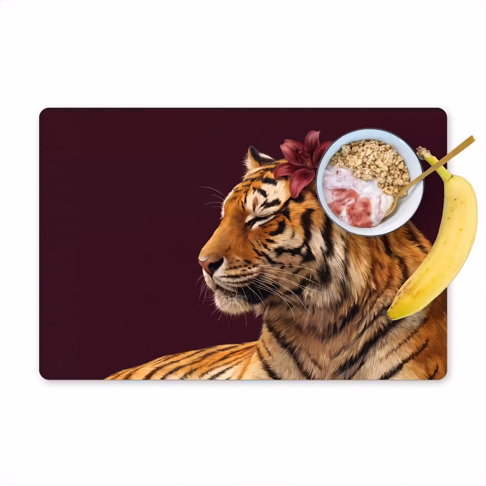 Placemat - 6 stuks - Tijger - Bloem - Dieren — 1