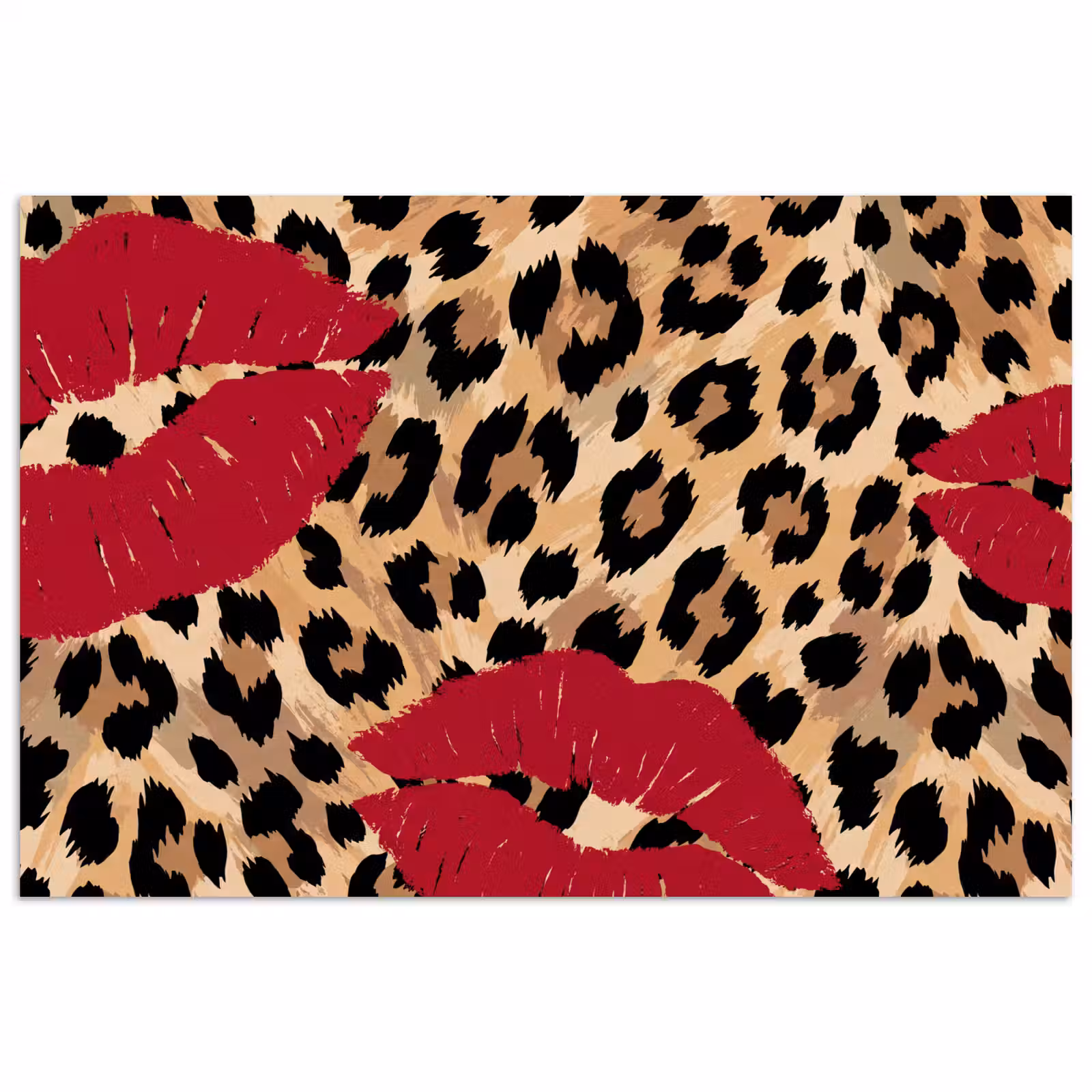 Poster - Kusafdruk - Dierenprint - Rood — 1