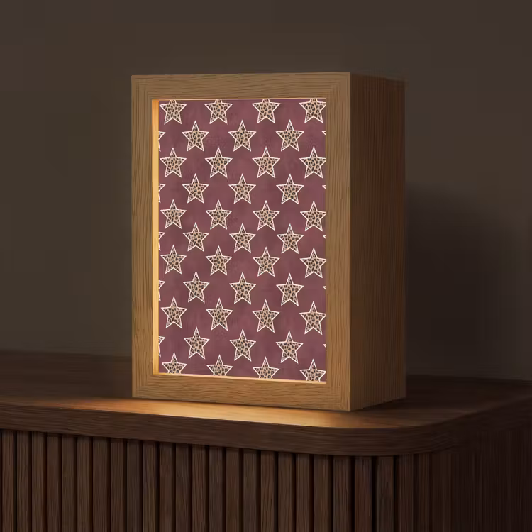 Gepersonaliseerd Lightbox - Sterren - Luipaardprint - Rood — 1
