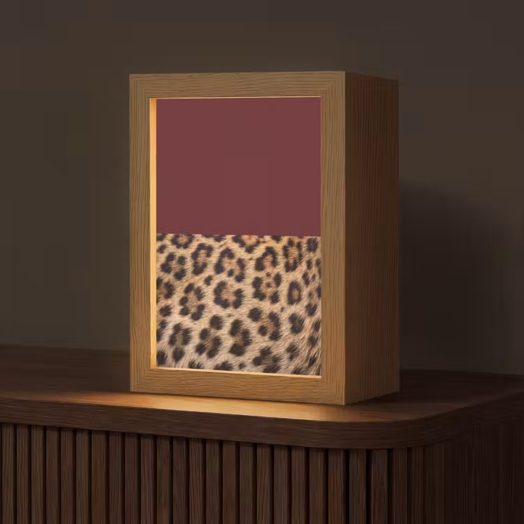 Gepersonaliseerd Lightbox - Vacht - Patroon - Bordeaux — 1