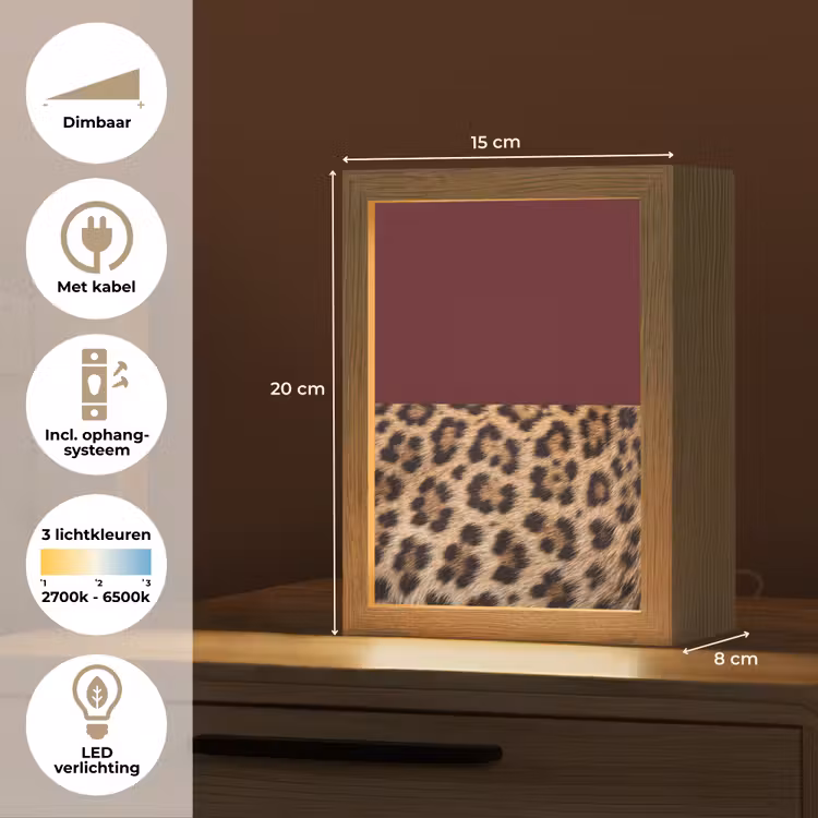 Gepersonaliseerd Lightbox - Vacht - Patroon - Bordeaux — 7