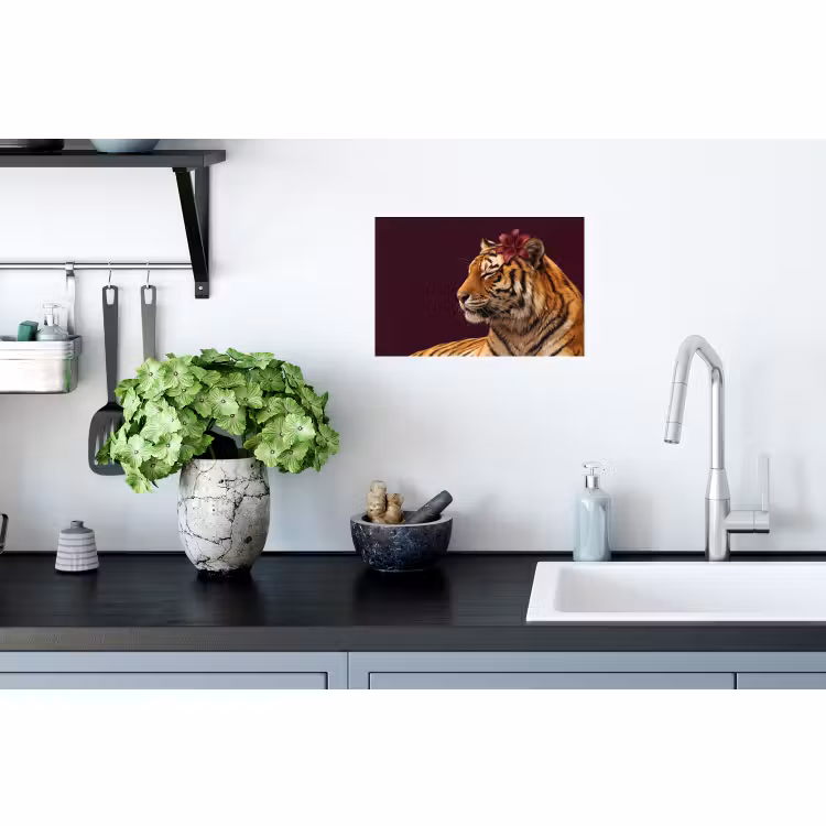 Muursticker - Tijger - Bloem - Dieren — 2