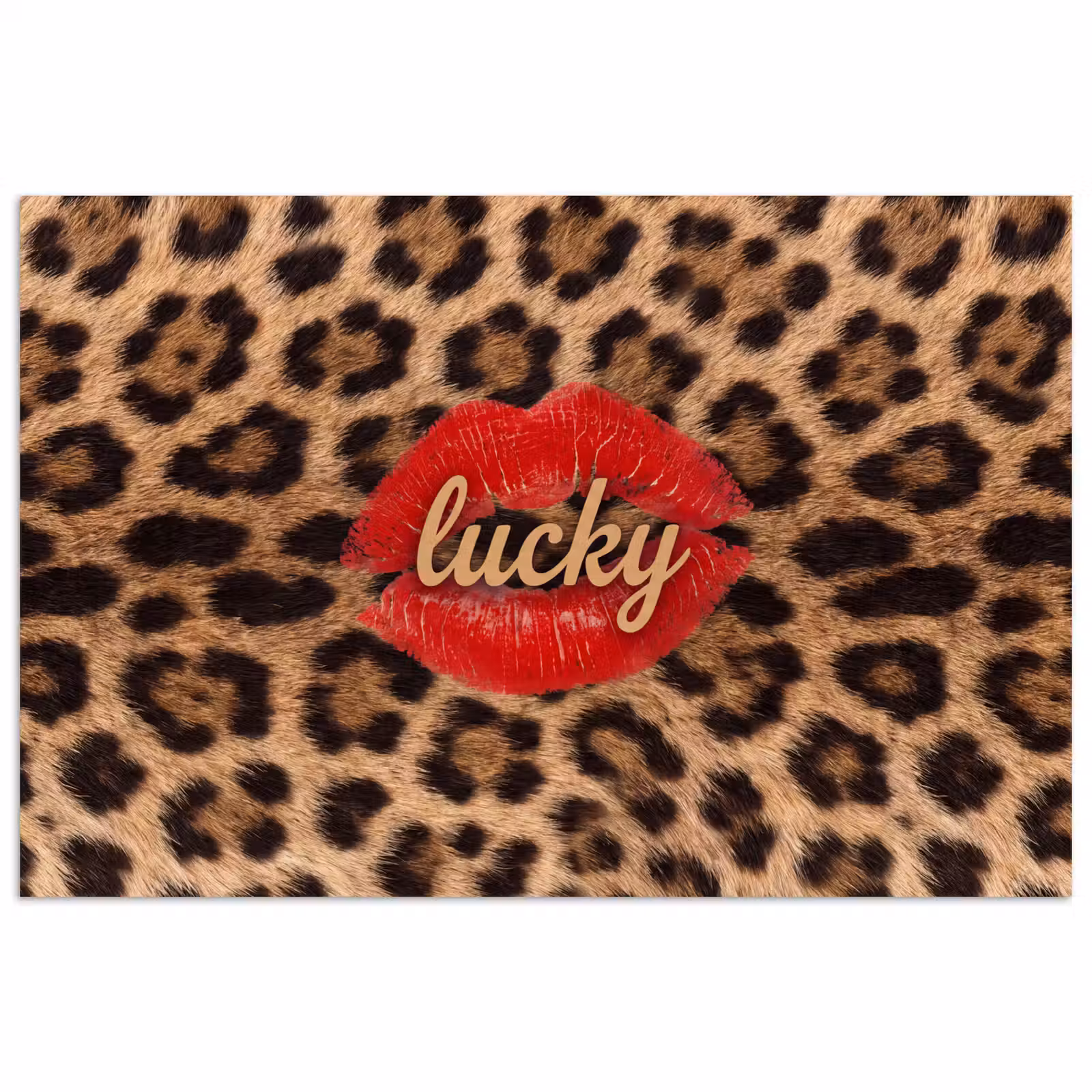 Poster - Dierenprint - Lippen - Rood — 1