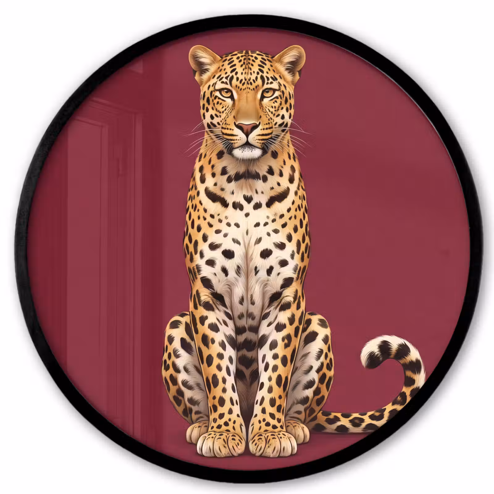 Ronde fotolijst - Kat - Dieren - Rood — 1