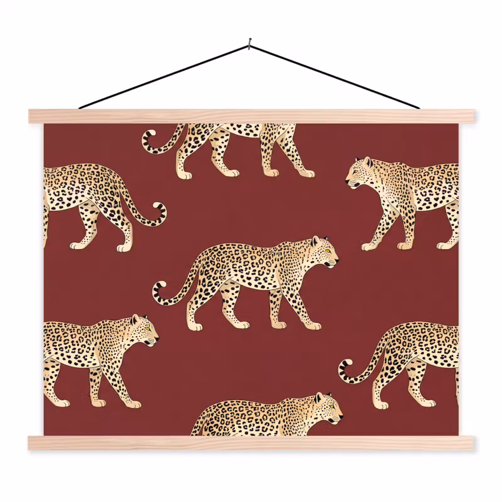 Schoolplaat - Katten - Patroon - Rood — 1
