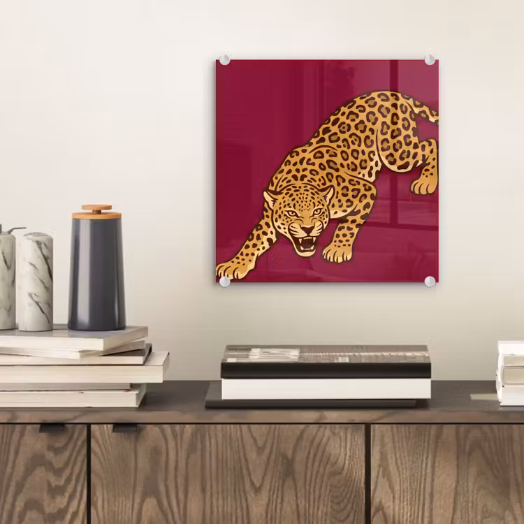 Glas schilderij - Kat - Aanvallend - Dieren — 2