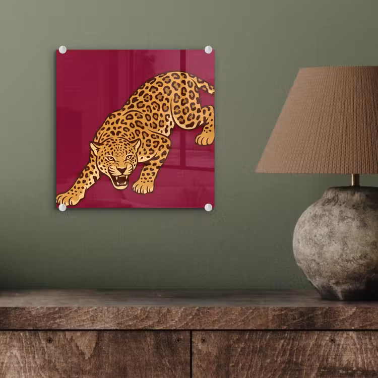 Glas schilderij - Kat - Aanvallend - Dieren — 4
