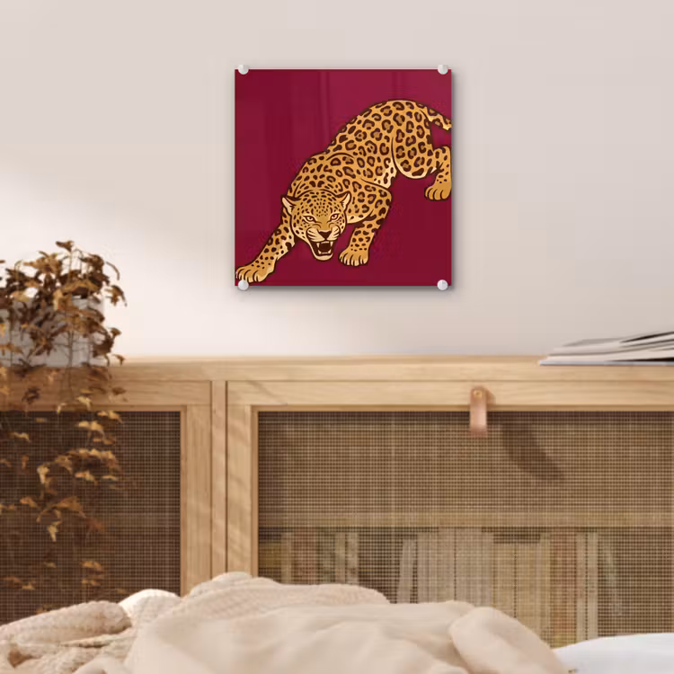 Glas schilderij - Kat - Aanvallend - Dieren — 5