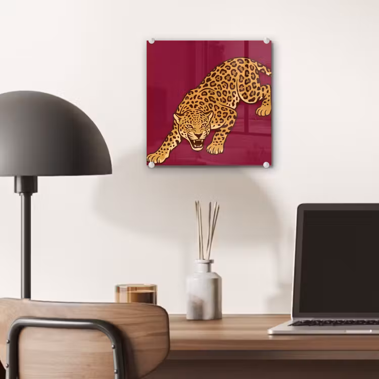 Glas schilderij - Kat - Aanvallend - Dieren — 7