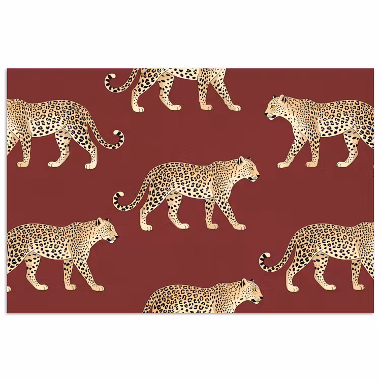 Poster - Katten - Patroon - Rood — 1