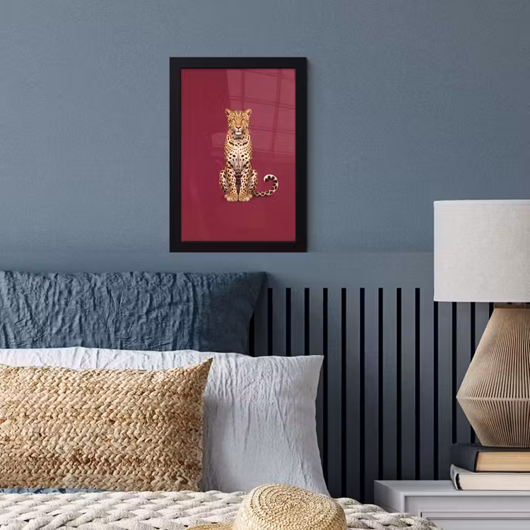 Poster met lijst - Kat - Dieren - Rood — 4