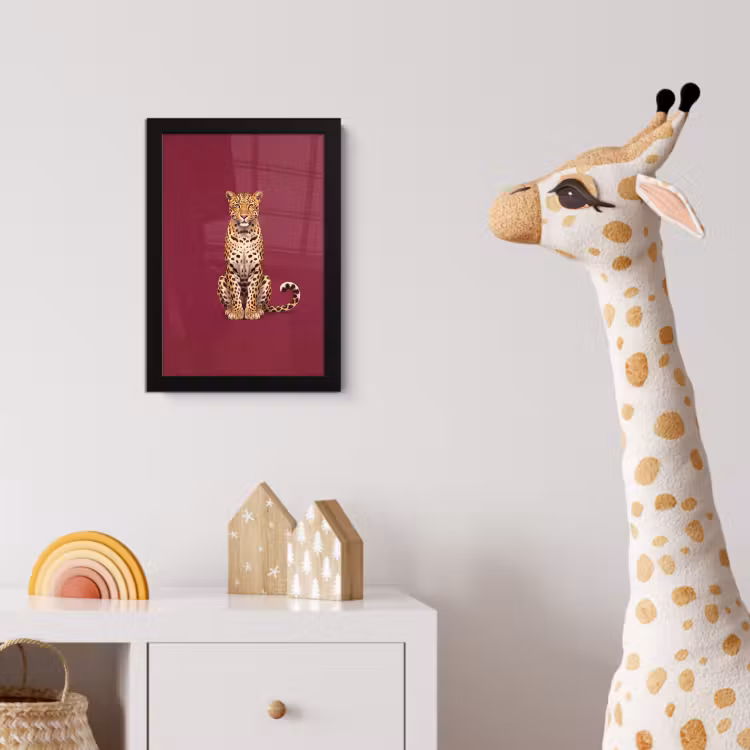 Poster met lijst - Kat - Dieren - Rood — 5