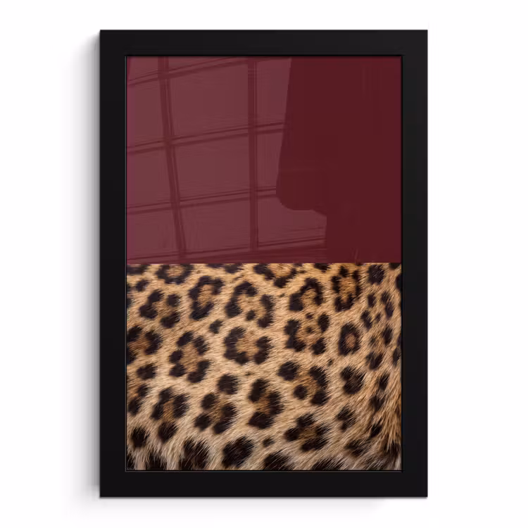 Poster met lijst - Vacht - Patroon - Bordeaux — 1