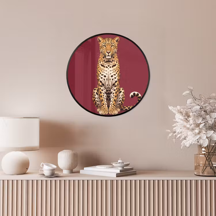 Ronde fotolijst - Kat - Dieren - Rood — 5