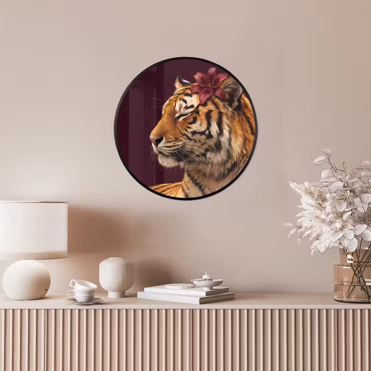 Ronde fotolijst - Tijger - Bloem - Dieren — 5