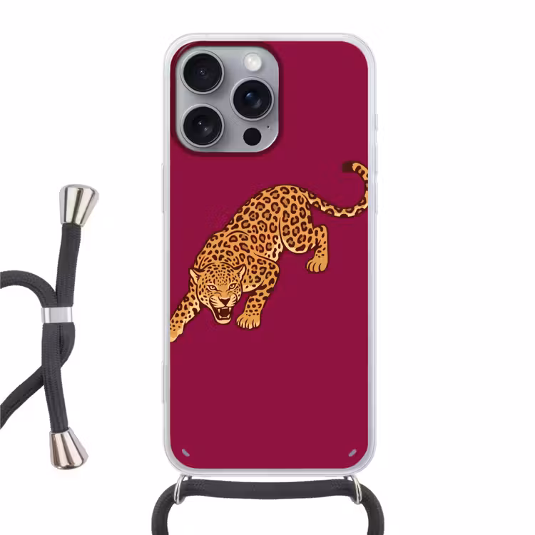 Telefoonhoesje met koord - Kat - Aanvallend - Dieren — 1
