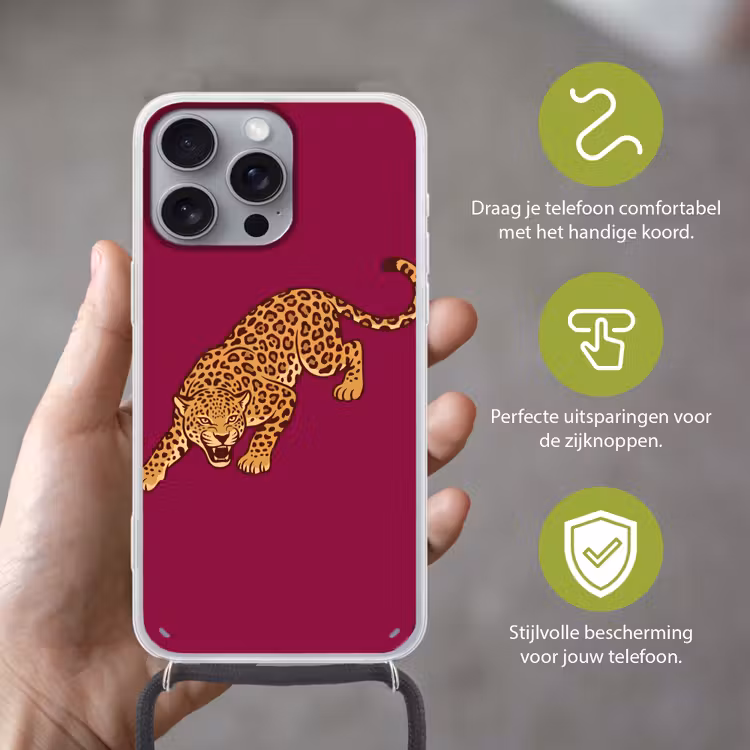 Telefoonhoesje met koord - Kat - Aanvallend - Dieren — 4