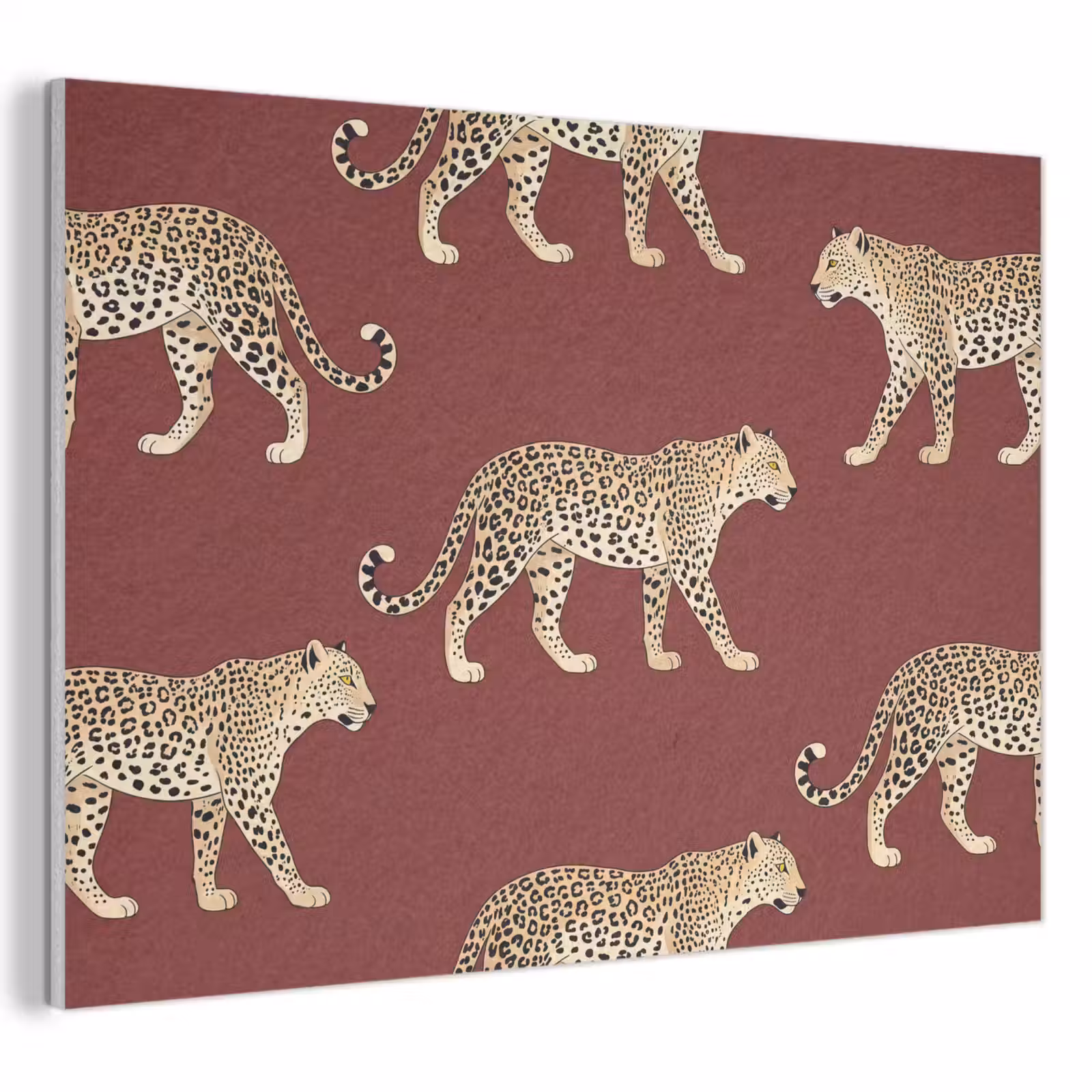 Akoestisch schilderij - Katten - Patroon - Rood — 1