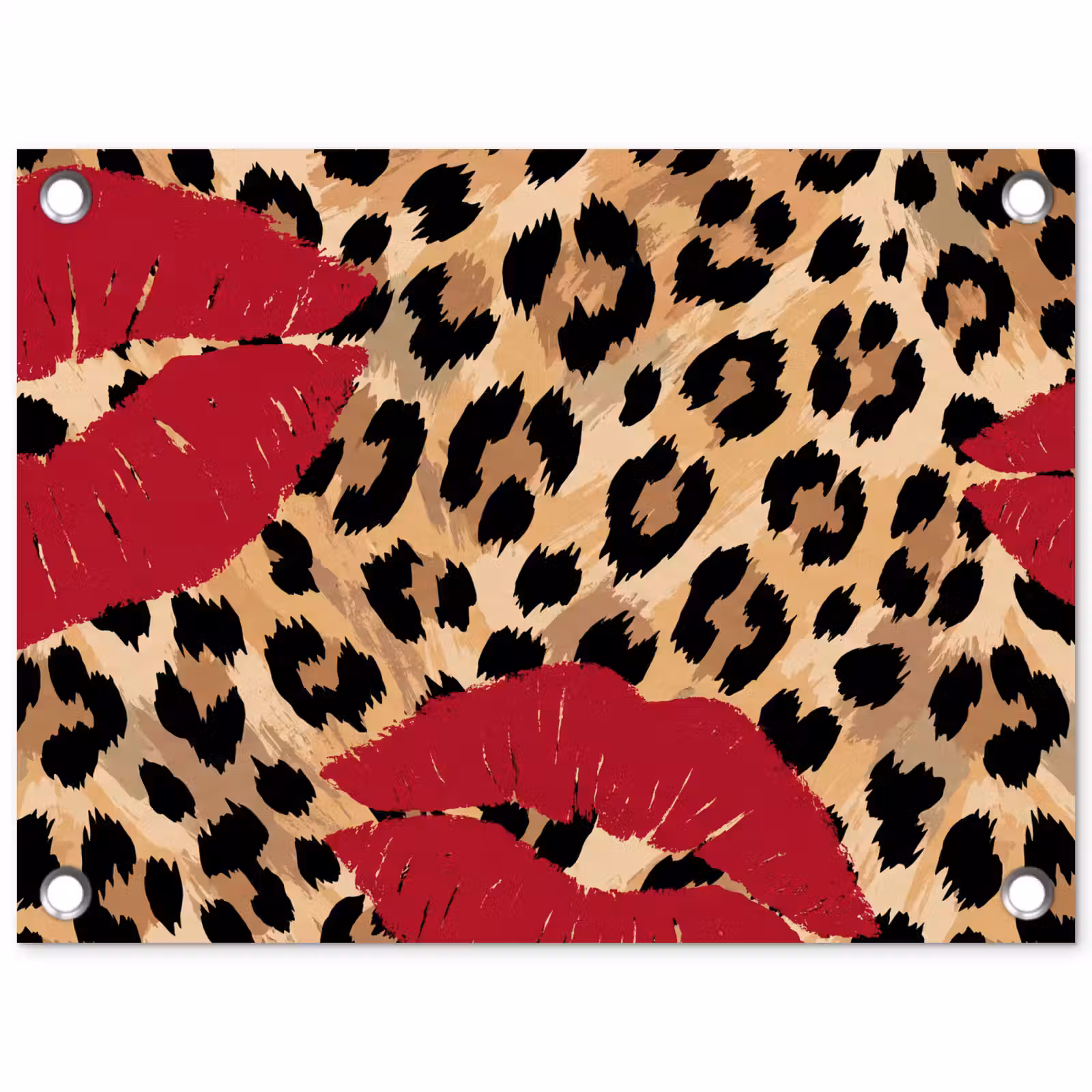Tuinposter - Kusafdruk - Dierenprint - Rood — 1