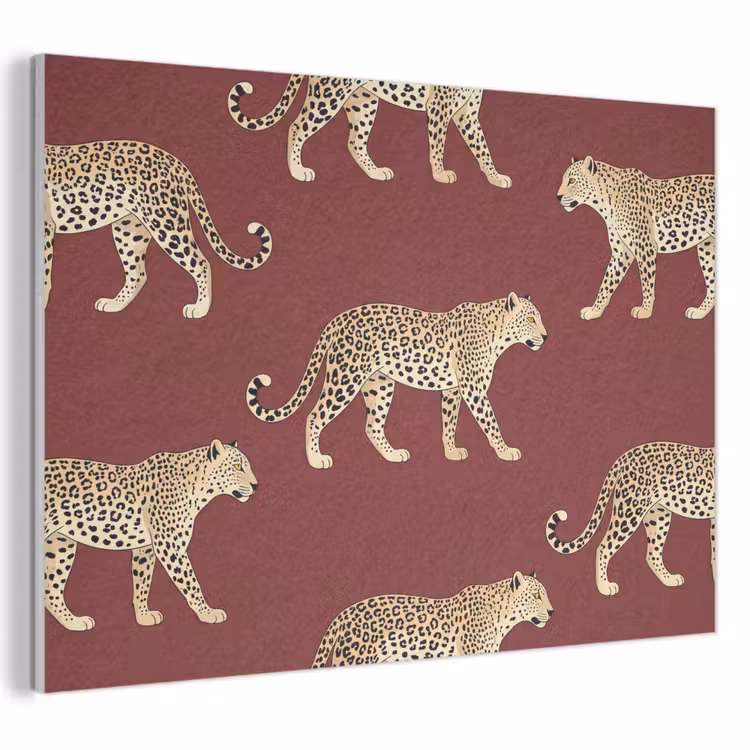 Akoestisch schilderij - Katten - Patroon - Rood — 1