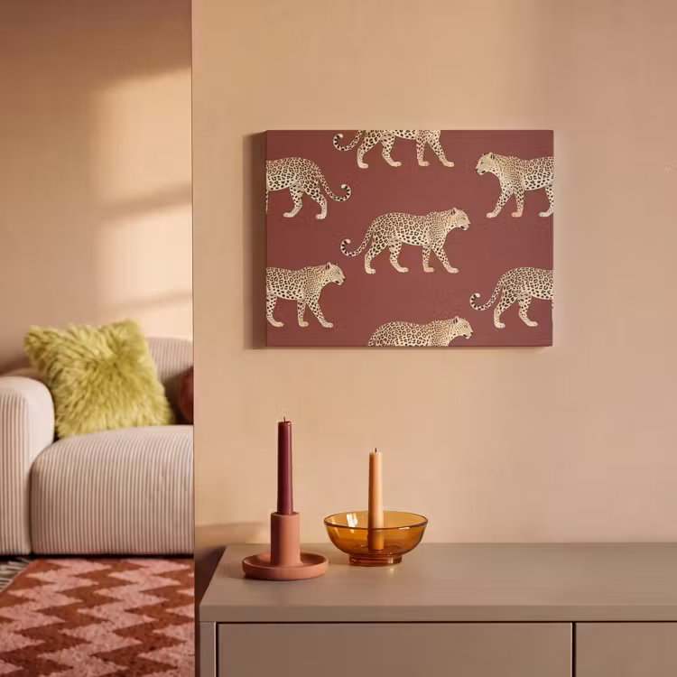 Akoestisch schilderij - Katten - Patroon - Rood — 2