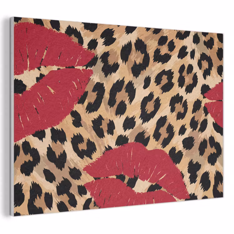 Akoestisch schilderij - Kusafdruk - Dierenprint - Rood — 1