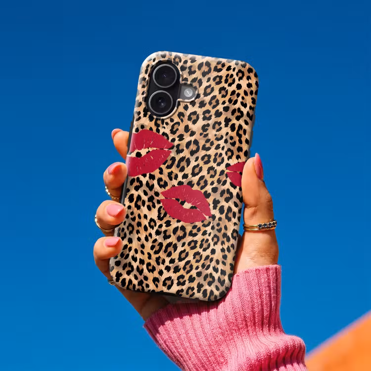Telefoonhoesje Toughcase - Kusafdruk - Dierenprint - Rood — 2