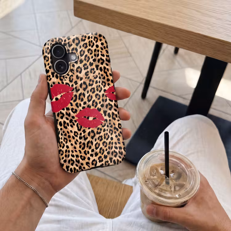 Telefoonhoesje Toughcase - Kusafdruk - Dierenprint - Rood — 4