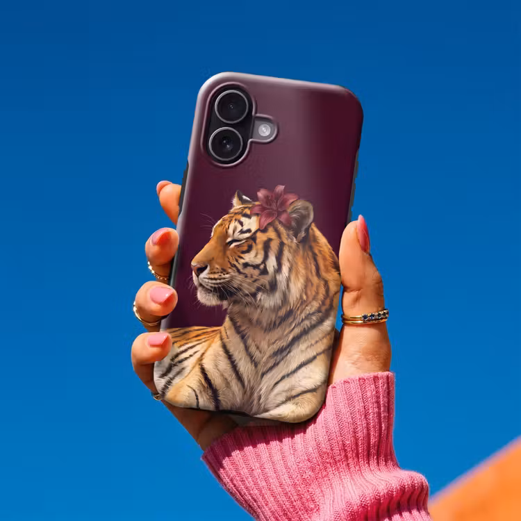 Telefoonhoesje Toughcase - Tijger - Bloem - Dieren — 2