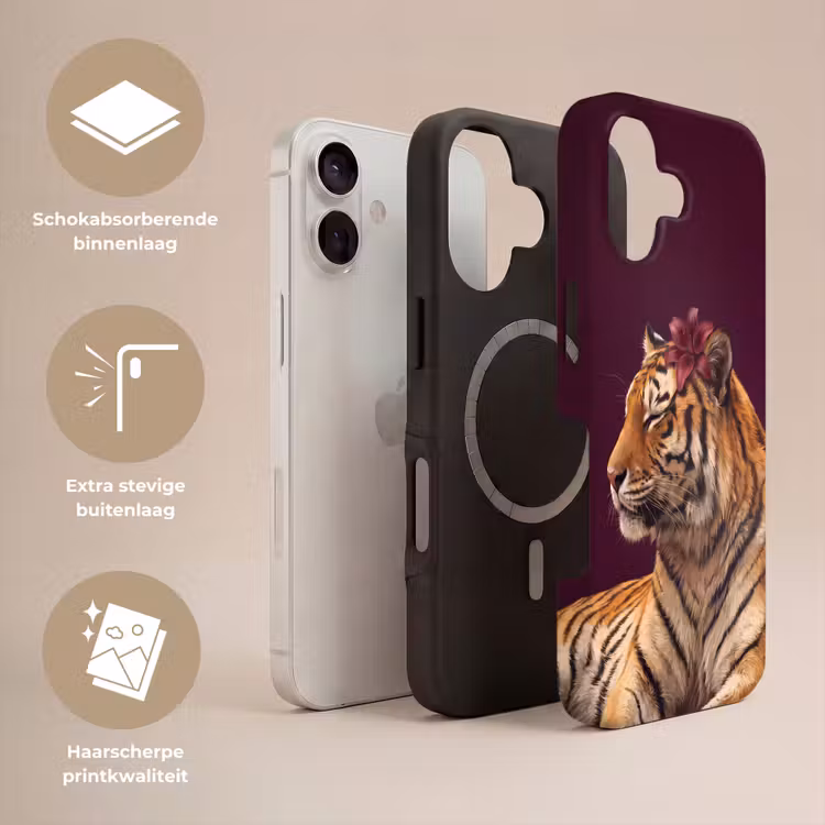 Telefoonhoesje Toughcase - Tijger - Bloem - Dieren — 3