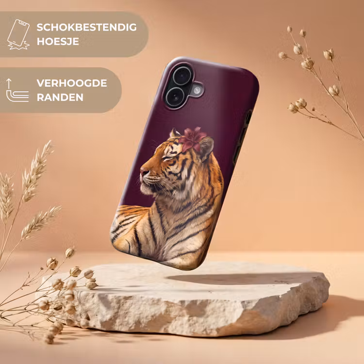 Telefoonhoesje Toughcase - Tijger - Bloem - Dieren — 5