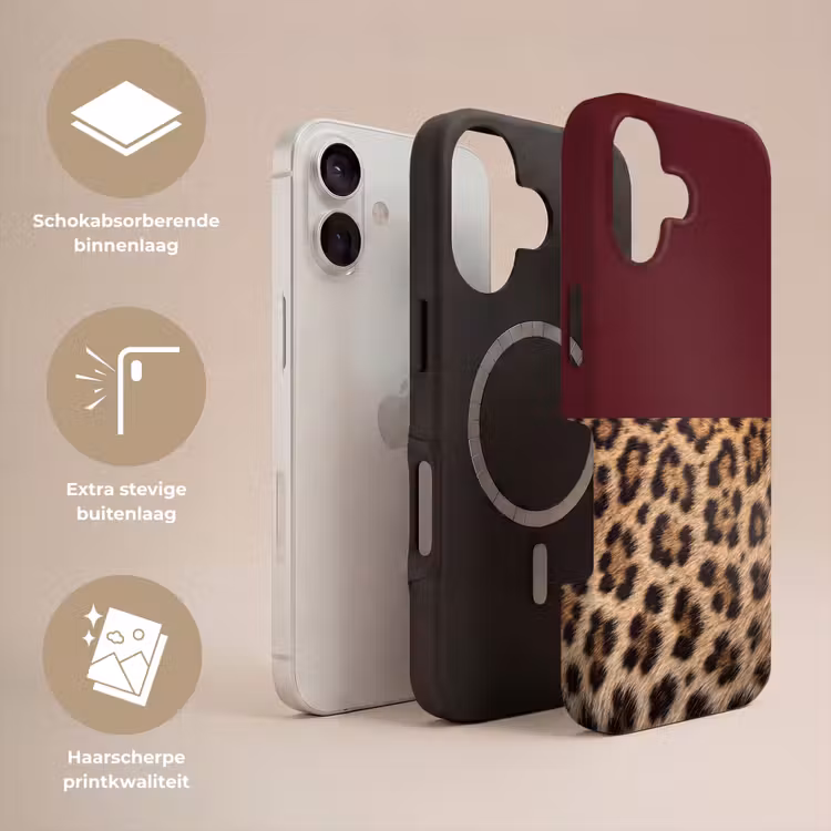 Telefoonhoesje Toughcase - Vacht - Patroon - Bordeaux — 3