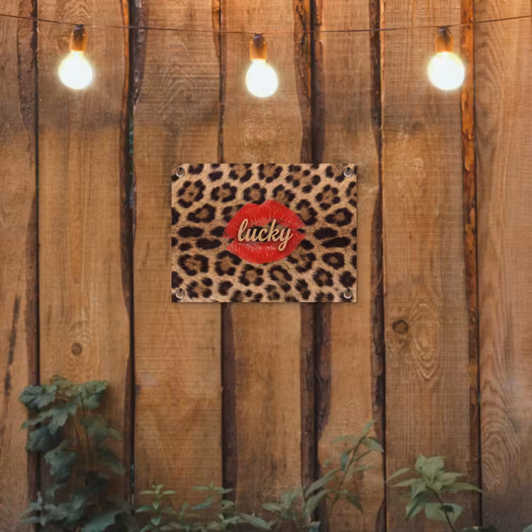 Tuinposter - Dierenprint - Lippen - Rood — 2