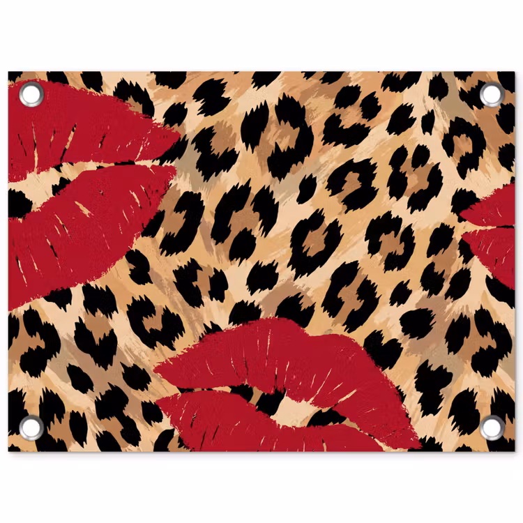 Tuinposter - Kusafdruk - Dierenprint - Rood — 1