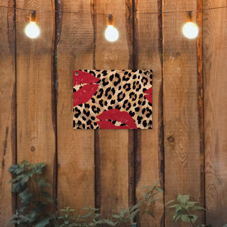 Tuinposter - Kusafdruk - Dierenprint - Rood — 2