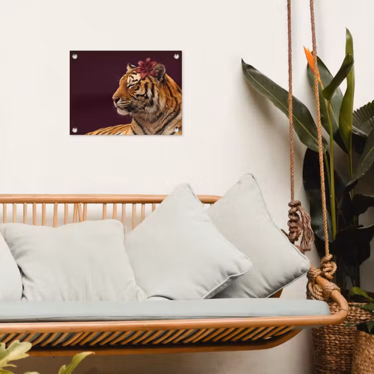 Tuinposter - Tijger - Bloem - Dieren — 5
