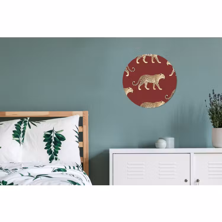 Muurcirkel aluminium - Katten - Patroon - Rood — 4