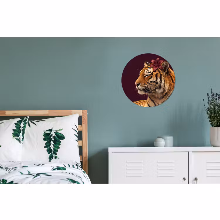 Muurcirkel aluminium - Tijger - Bloem - Dieren — 4