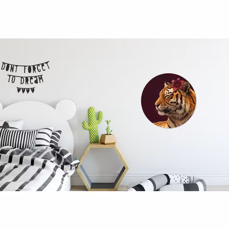 Muurcirkel aluminium - Tijger - Bloem - Dieren — 5