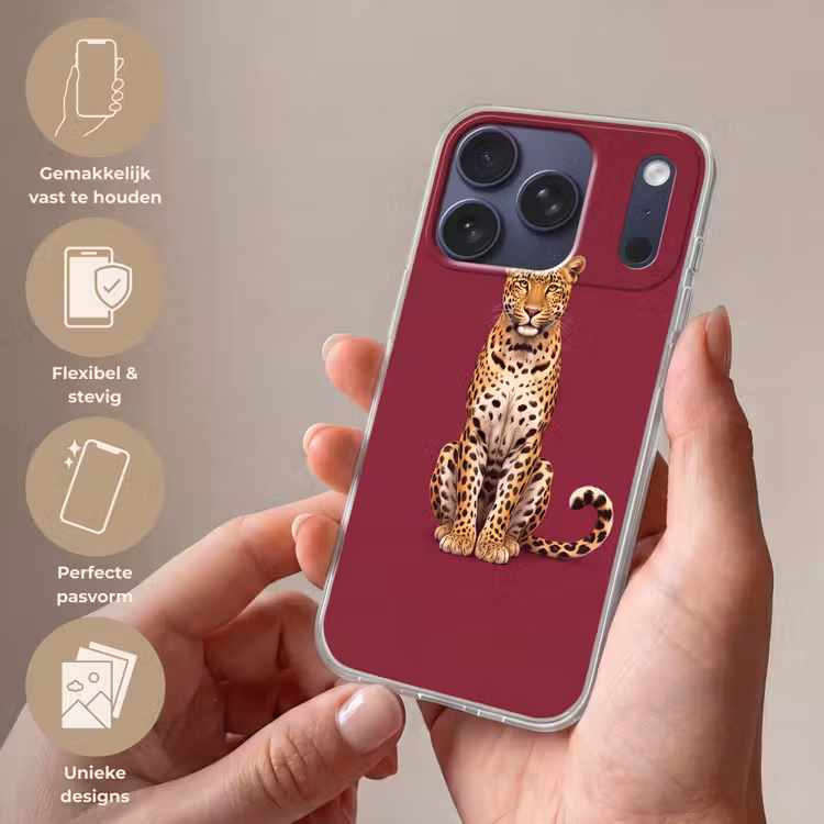 Telefoonhoesje - Kat - Dieren - Rood — 4