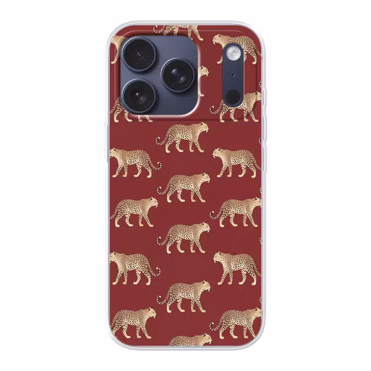 Telefoonhoesje - Katten - Patroon - Rood — 1