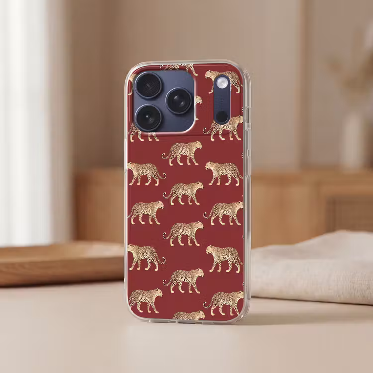 Telefoonhoesje - Katten - Patroon - Rood — 3