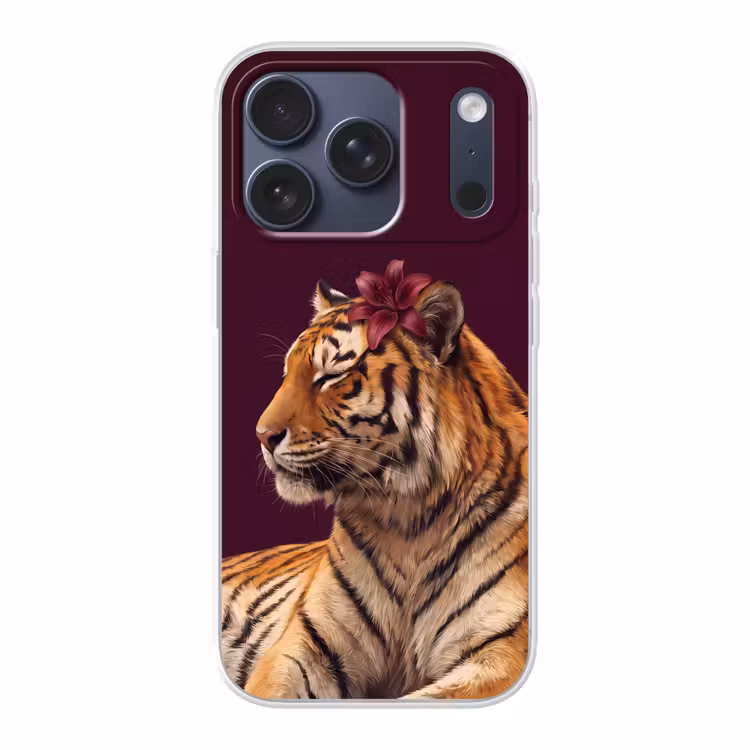 Telefoonhoesje - Tijger - Bloem - Dieren — 1