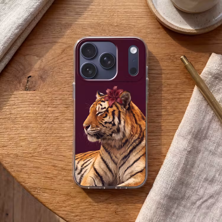 Telefoonhoesje - Tijger - Bloem - Dieren — 2