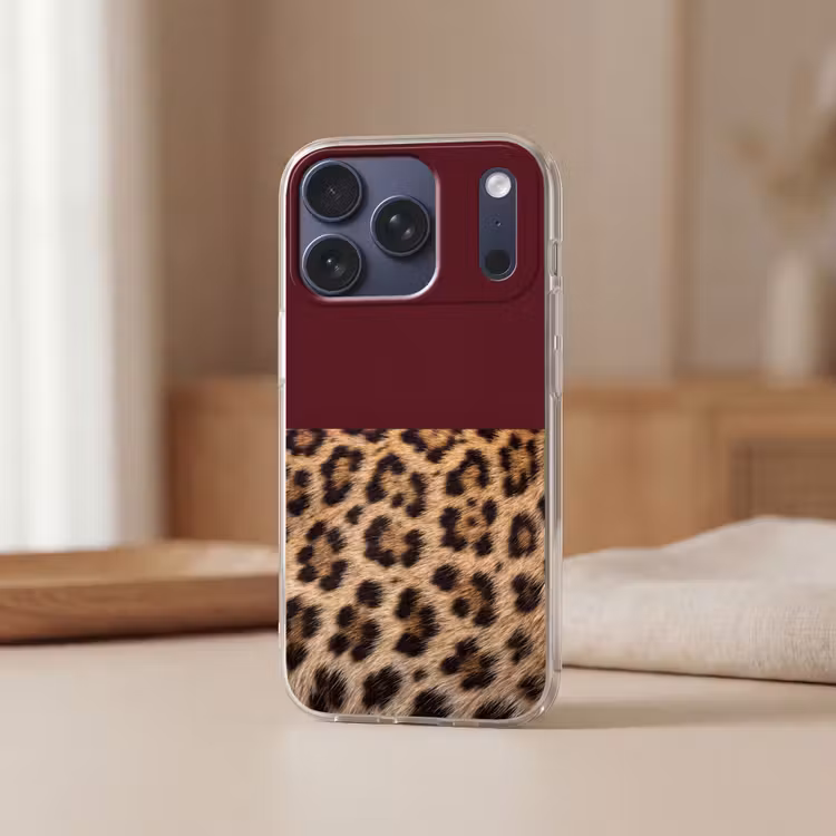 Telefoonhoesje - Vacht - Patroon - Bordeaux — 3